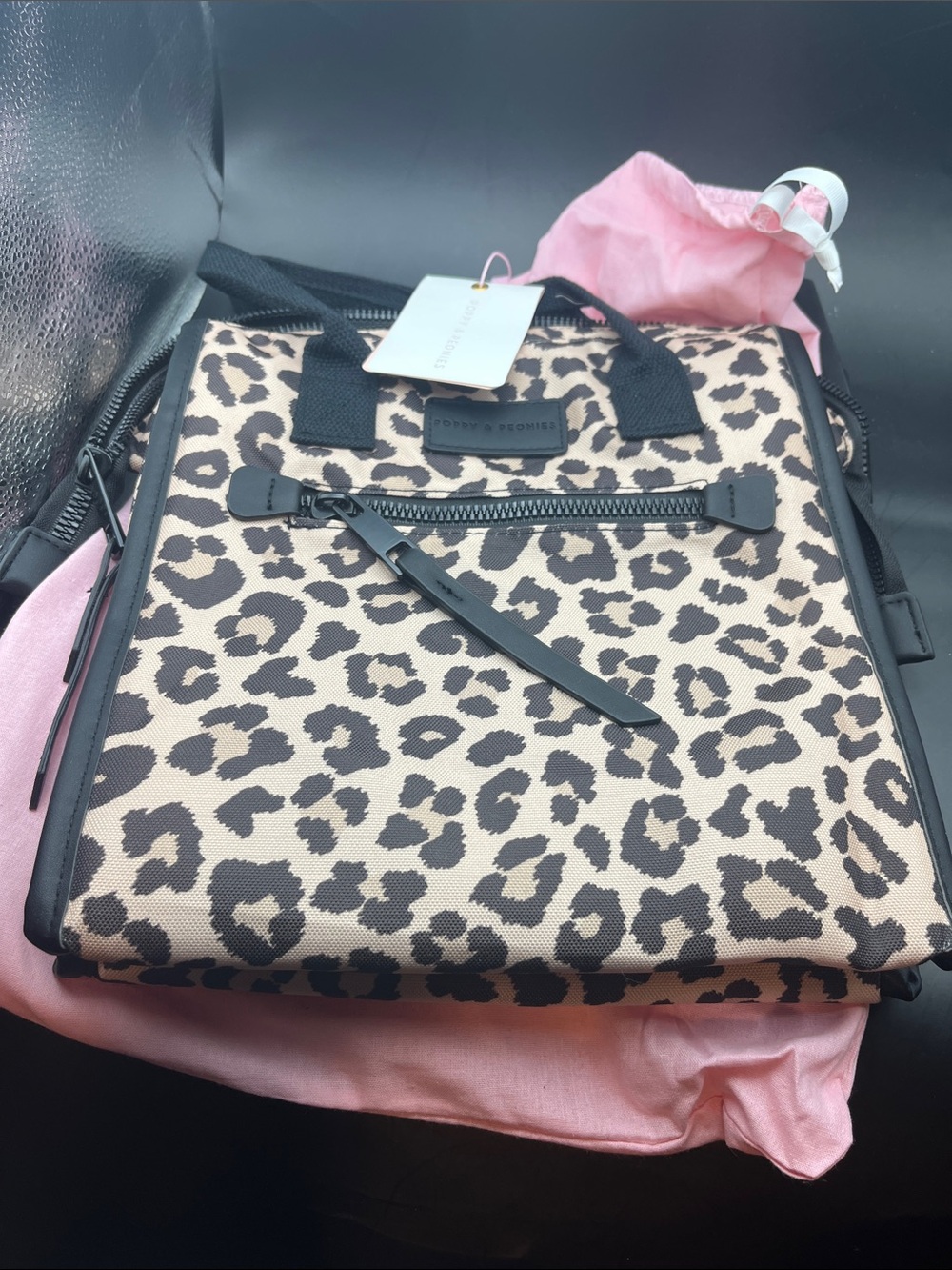 NWT Leopard Poppy & Peonies fashion lunch cooler w. Dust bag tote travel